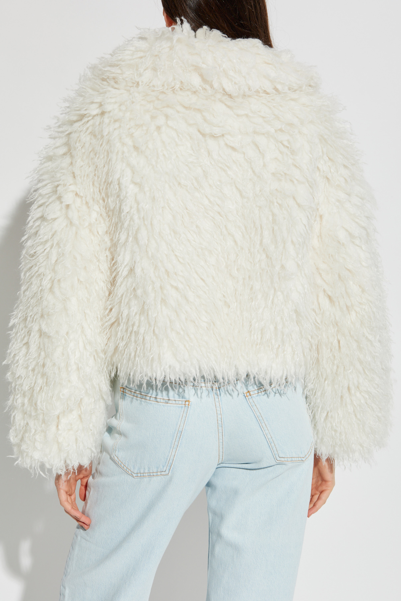 MICHAEL KORS ファージャケット　fur jacket 短丈 Cropped Faux Fur Jacket in BLACK - Sale | Michael Kors [US]